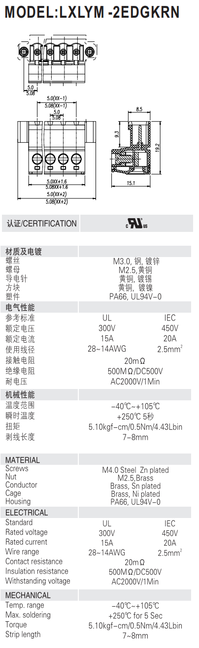 pitch:5.08mm