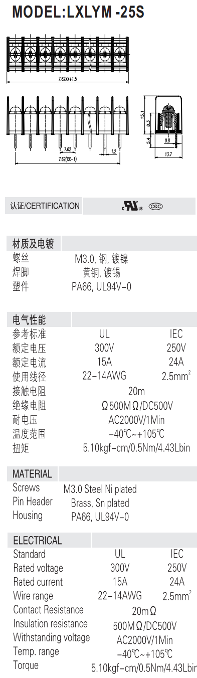 pitch:7.62mm